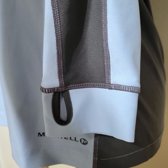 Merrell Opti Wick Hiking Pullover Hooded Blue Gray Active Top Medium - Picture 5 of 10